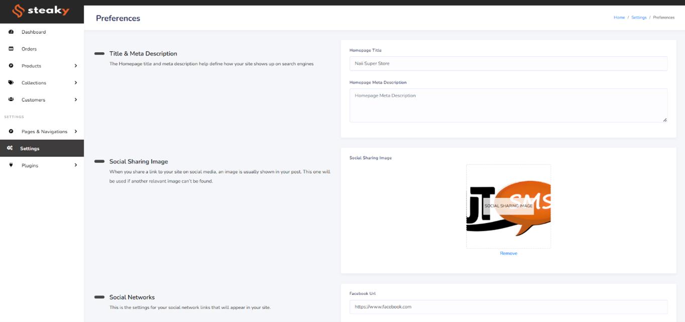 Preferenece Setting – Final Look 